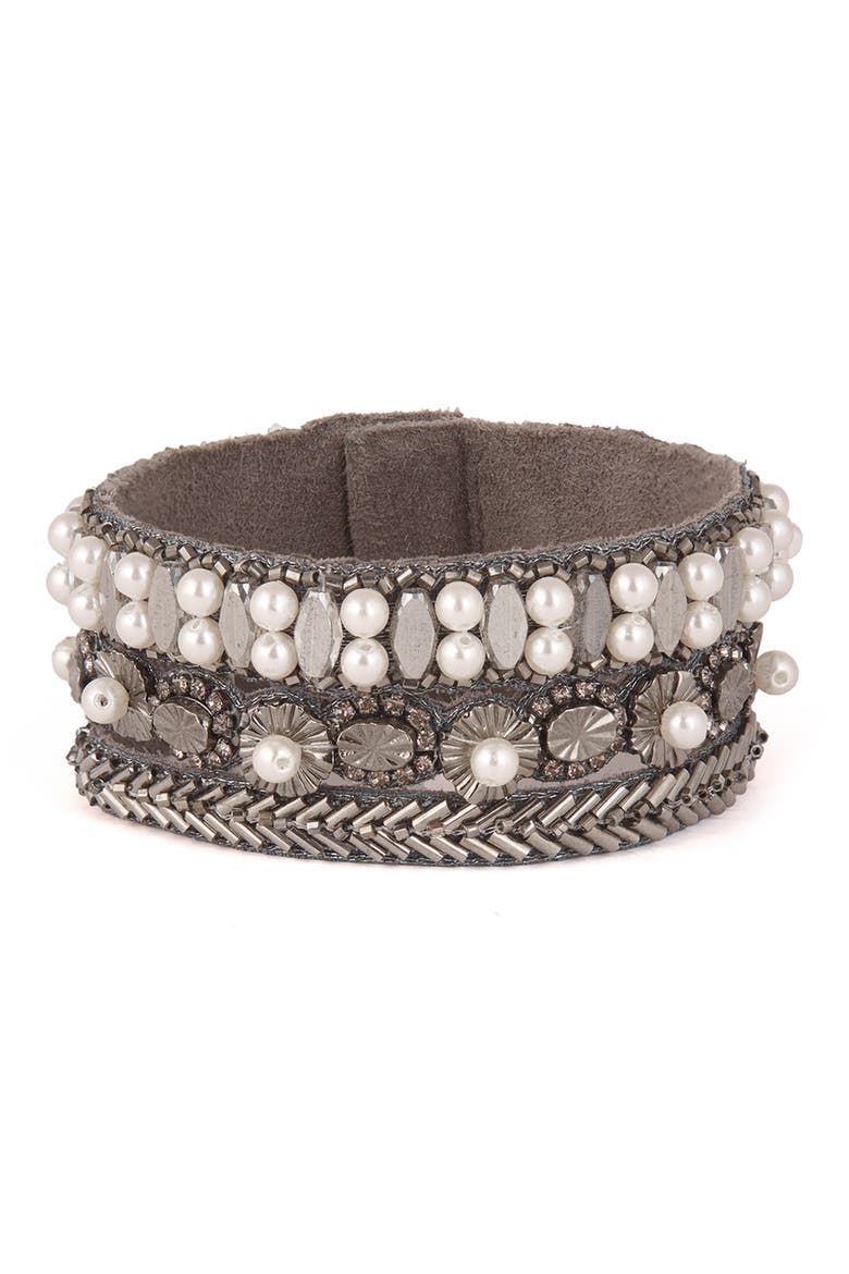 Ascancia Cuff Bracelet, Main, color, GUNMETAL