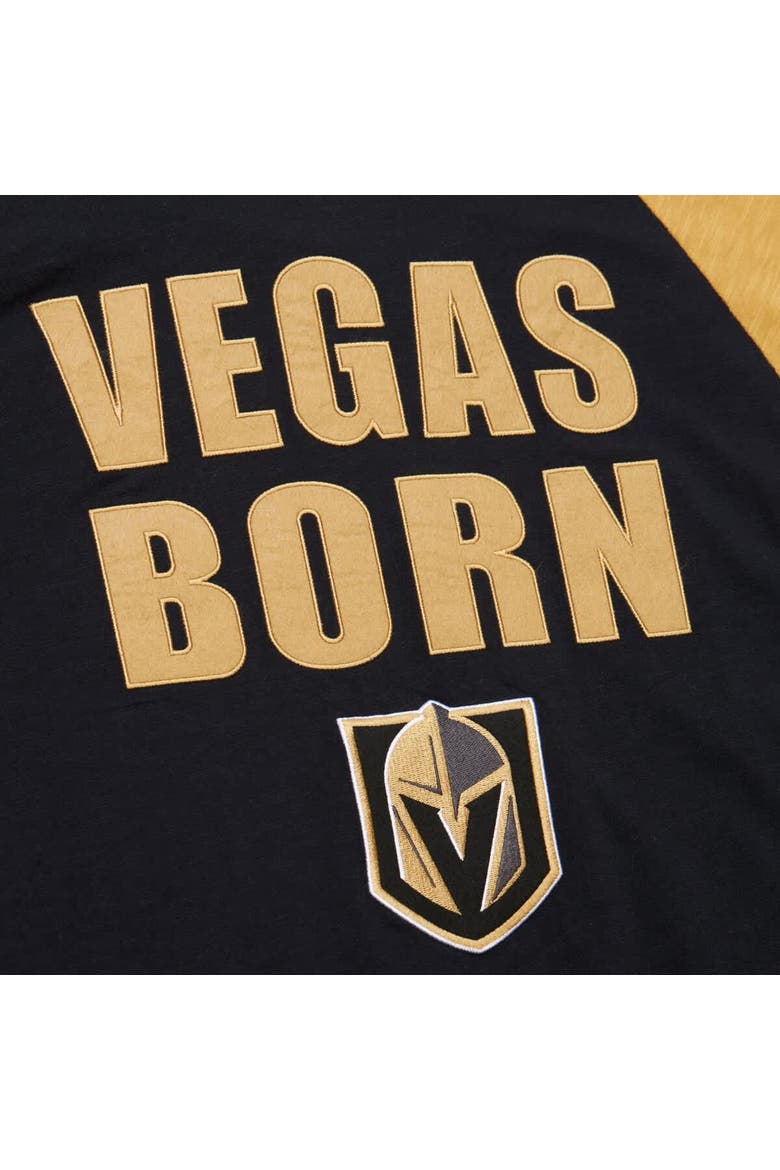 Men's Mitchell & Ness  Black/Gold Vegas Golden Knights Legendary Slub Raglan Long Sleeve T-Shirt, Alternate, color, Black