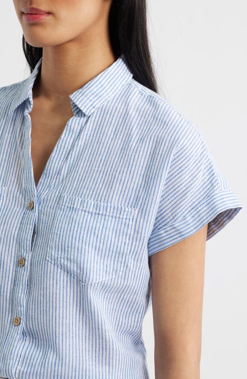 BEACHLUNCHLOUNGE BEACHLUNCHLOUNGE ARCHIE STRIPE SHORT SLEEVE BUTTON-UP SHIRT 