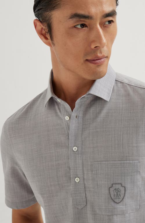 Brunello Cucinelli Grey Short Sleeves Logo Polo In Gray