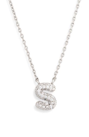 Leith Cubic Zirconia Initial Pendant Necklace