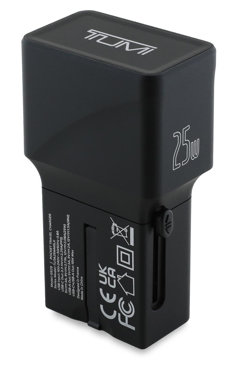 TUMI Bundle Smart Travel Adaptor & USB-C Cable Set, Alternate, color, Black