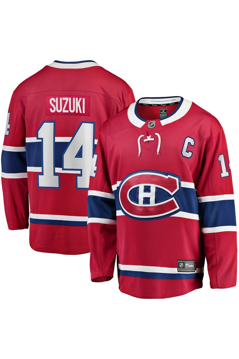 Men's Fanatics Branded Nick Suzuki Red Montreal Canadiens Home Premier Breakaway Player Jersey, Main, color, Red