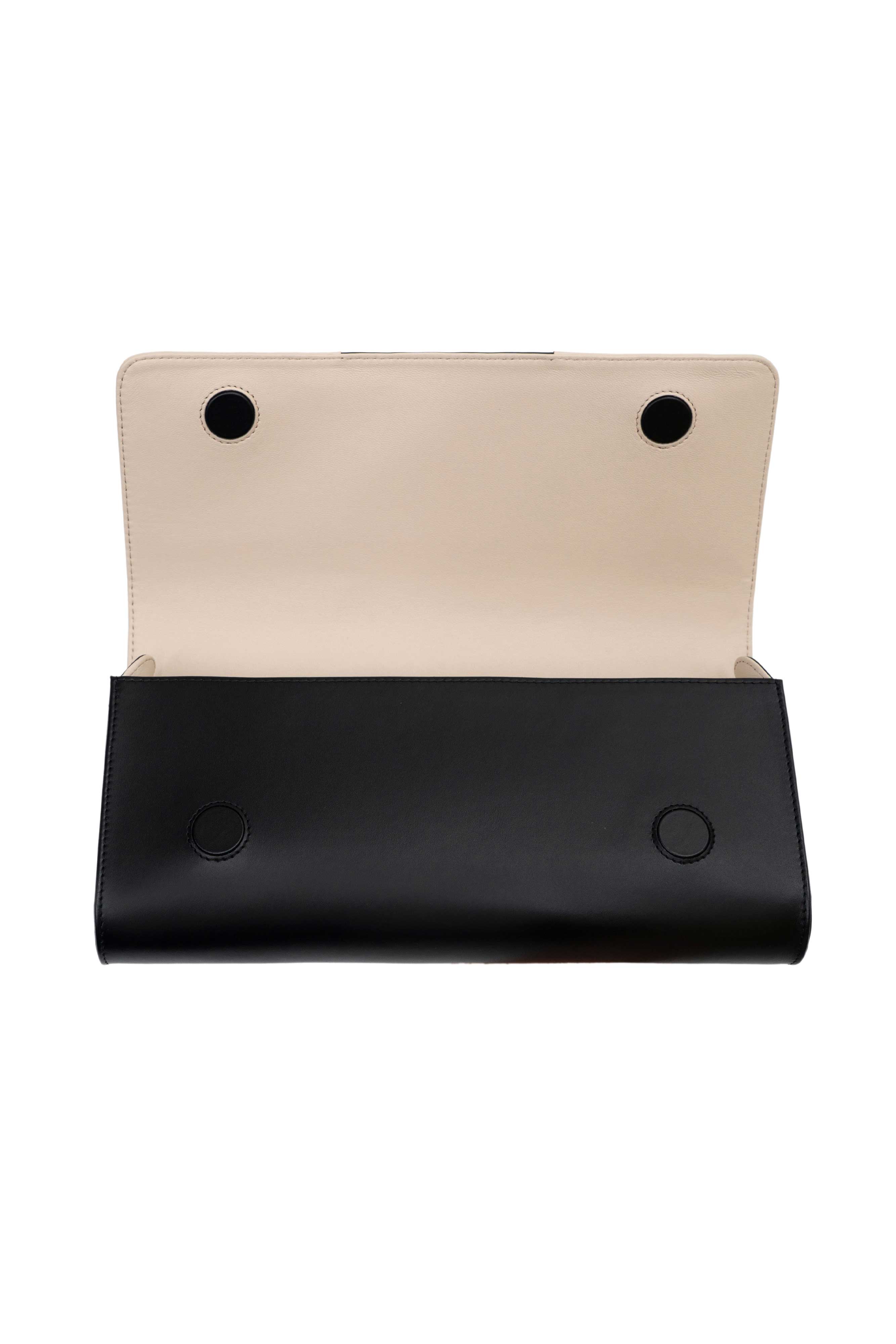 PERRIN PARIS La Parisienne Clutch Classic, Alternate, color, Crème / Black