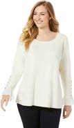 Jessica London Lace Cuff Pullover