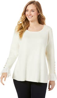 Jessica London Lace Cuff Pullover