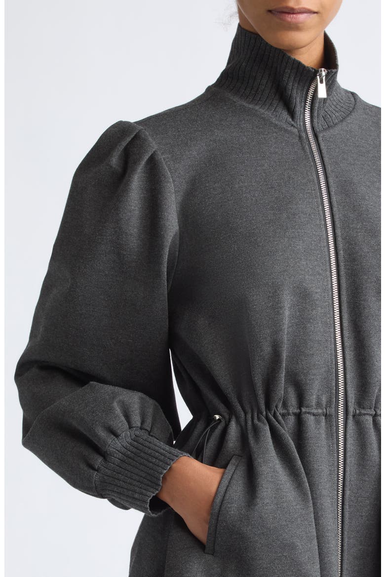 Ida Drawstring Waist Zip Jacket, Alternate, color, SHADOW