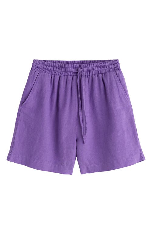 Seasalt Cornwall Tide Flow Linen Shorts In Purple