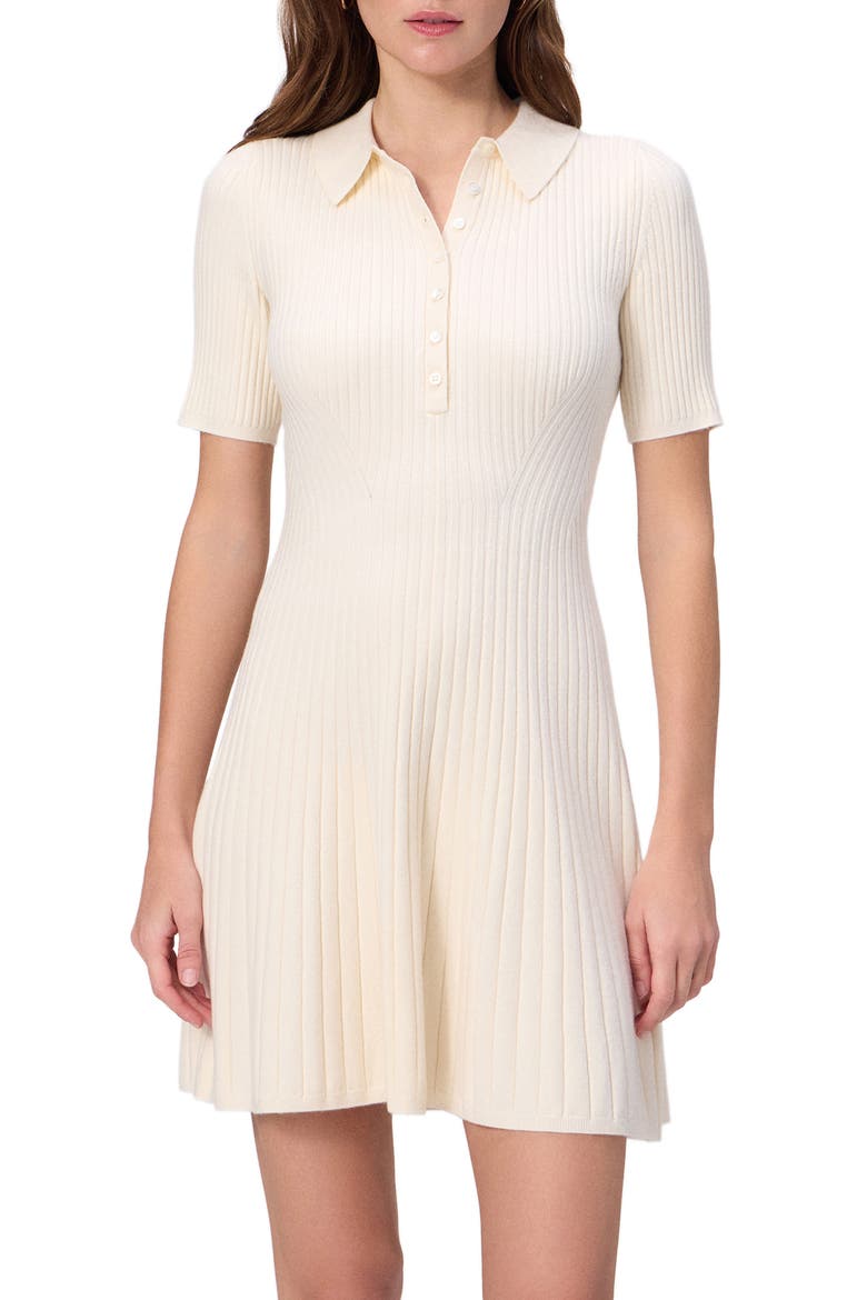 Olie Rib Polo Sweater Dress, Alternate, color, ECRU