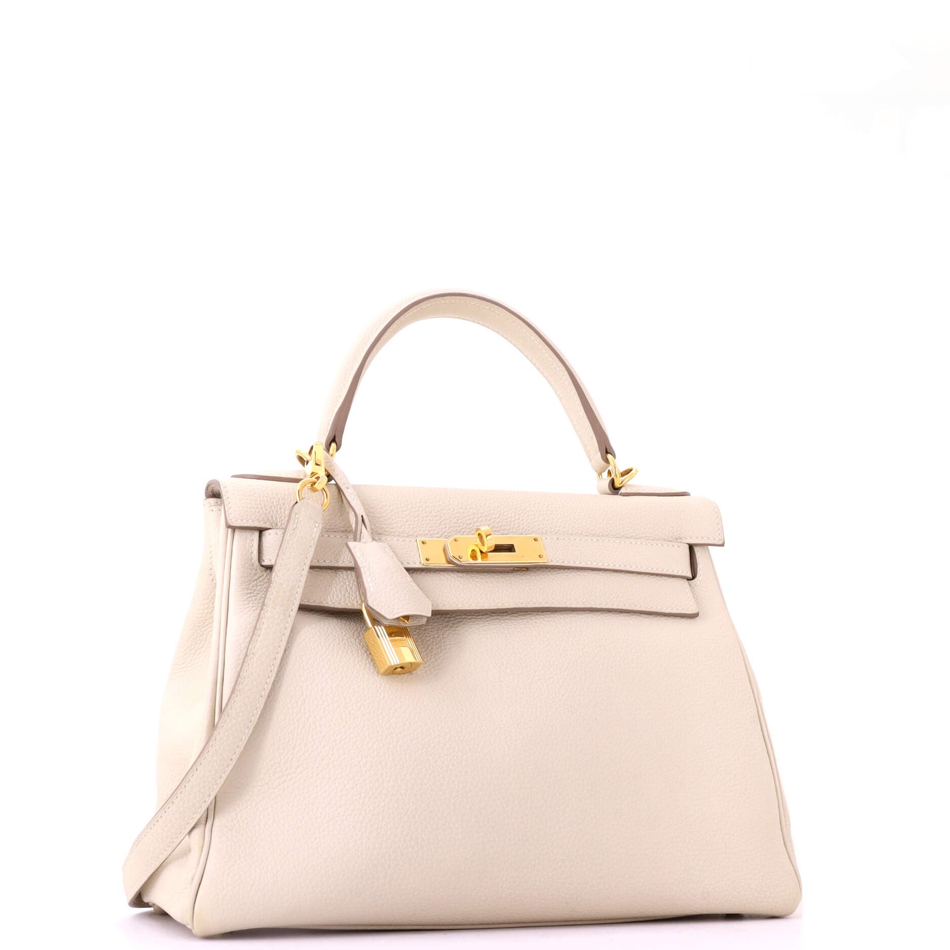 Pre-Owned Hermes Kelly Handbag Light Togo with Gold Hardware 28, Alternate, color, Beton