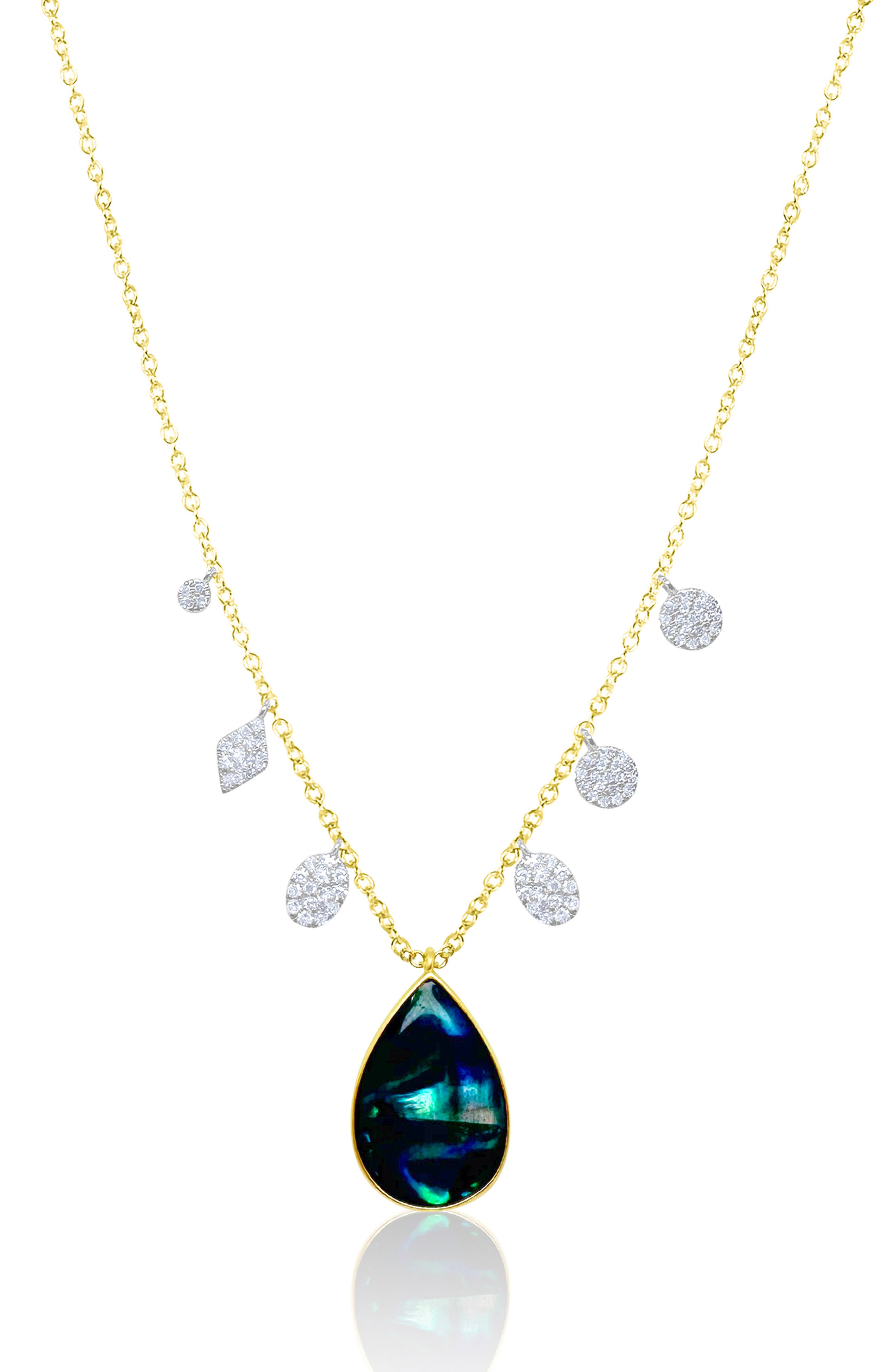 Pear Cut Shell Pendant Necklace