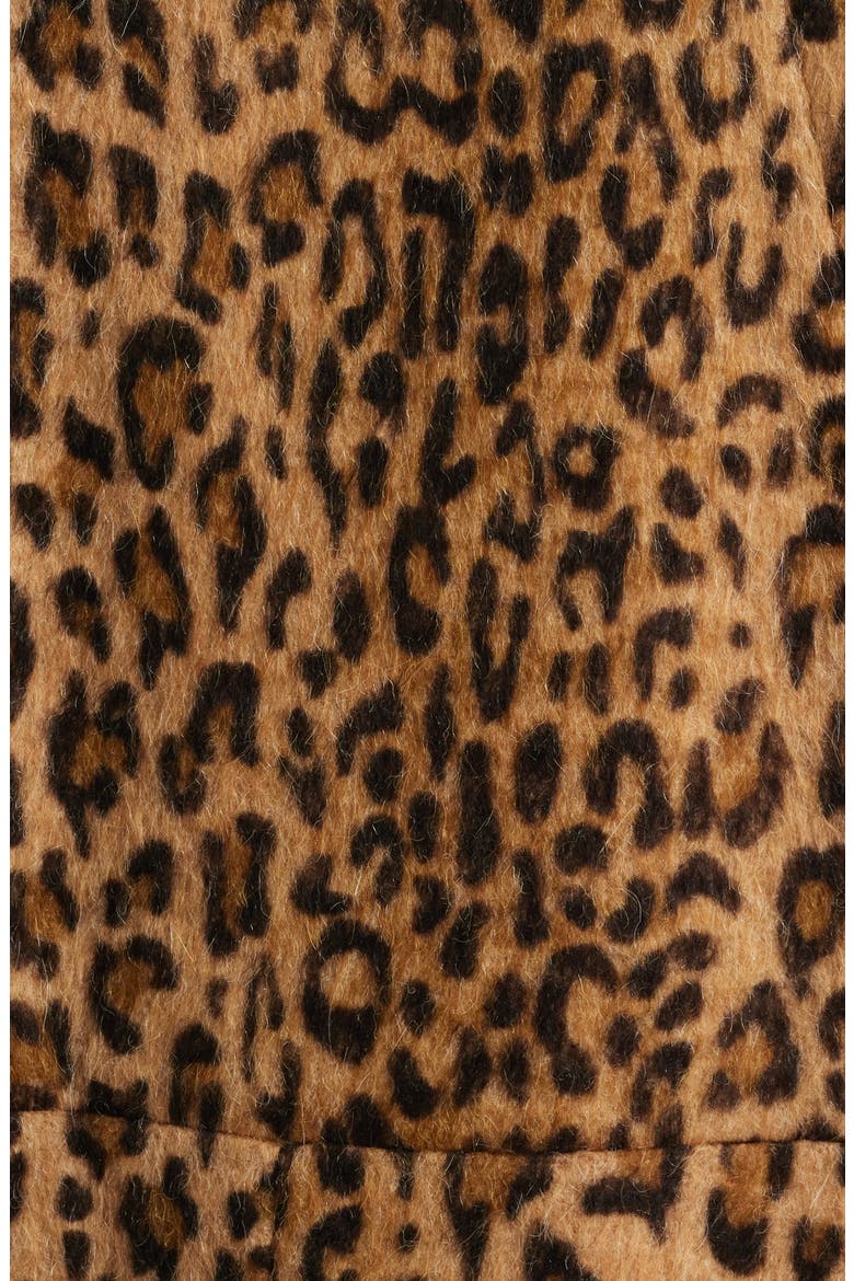 Long Leopard Print Coat, Alternate, color, LEOPARD