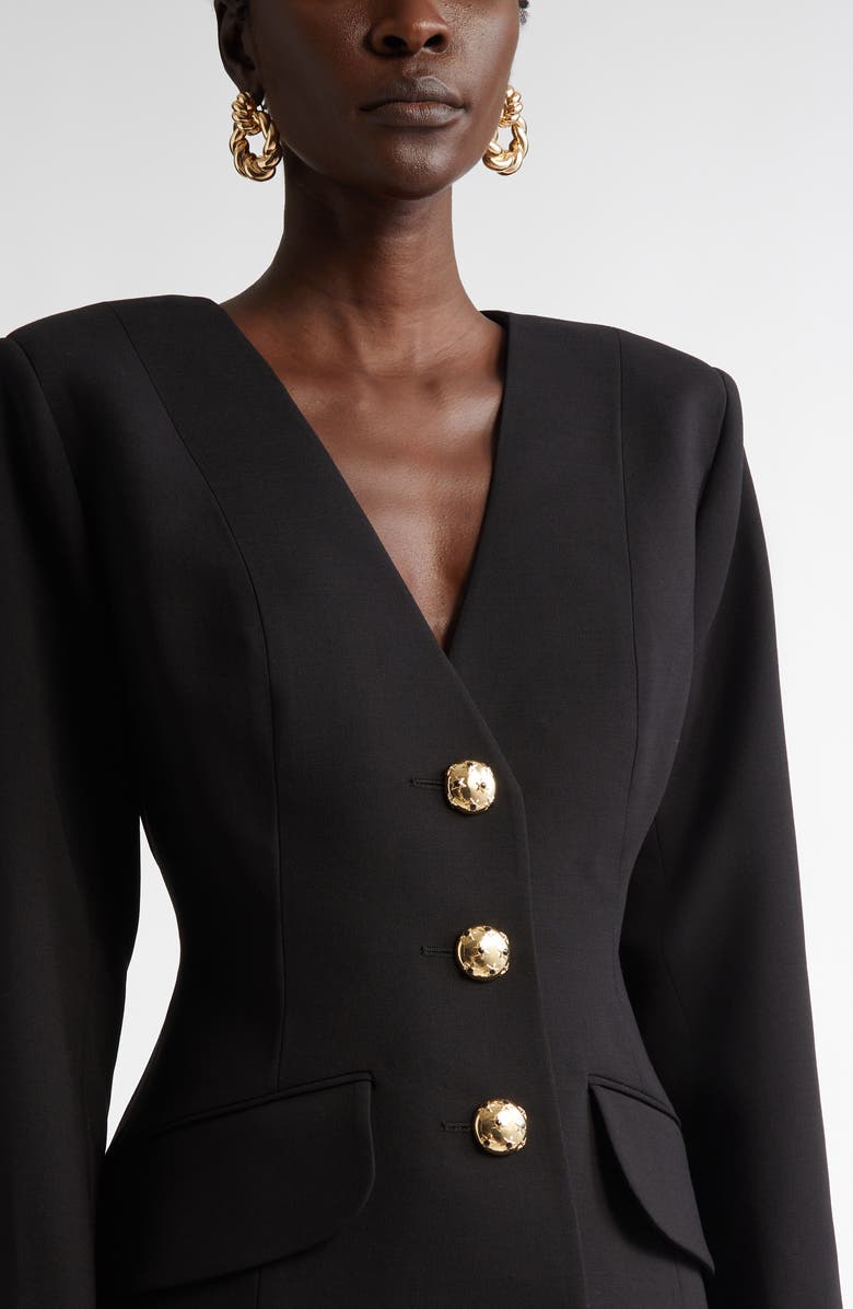 Carolina Herrera Single Breasted Stretch Virgin Wool Blazer, Alternate, color,