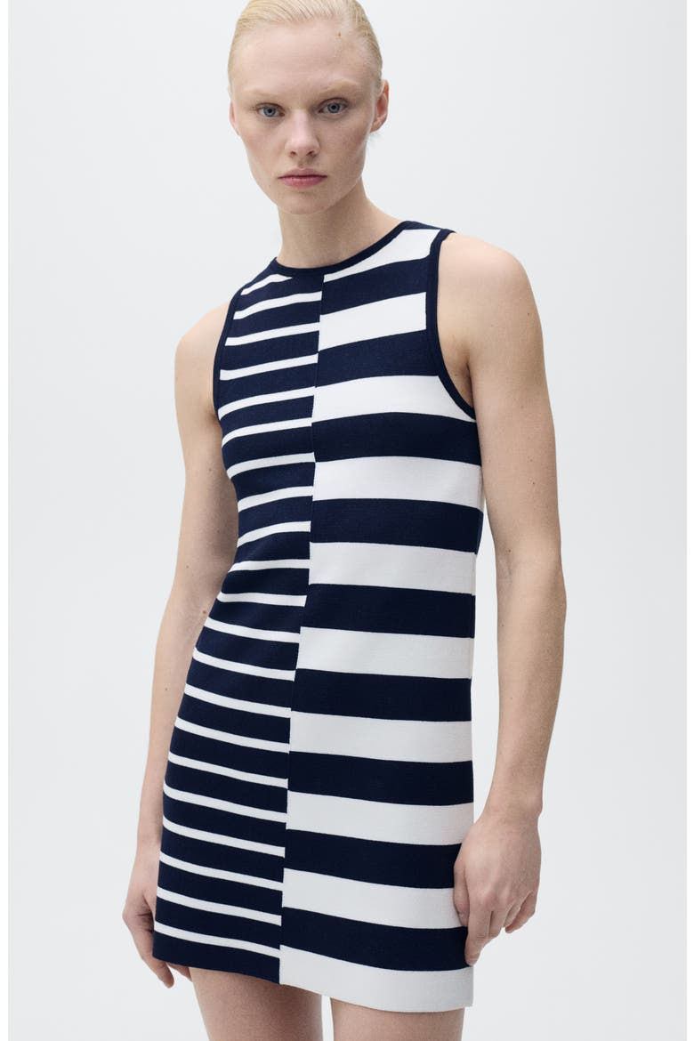 Mixed Stripe Sweater Dress, Alternate, color, DARK NAVY