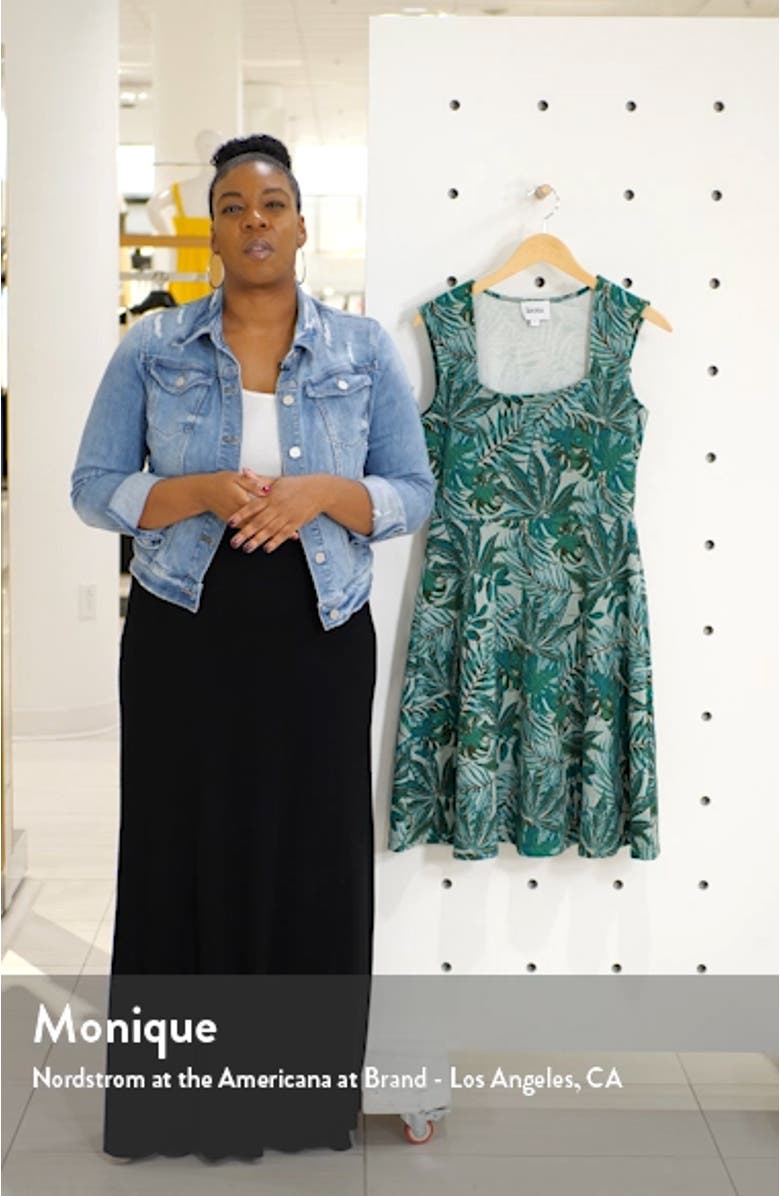 Tropical Jacquard Sleeveless Fit & Flare Dress, sales video thumbnail