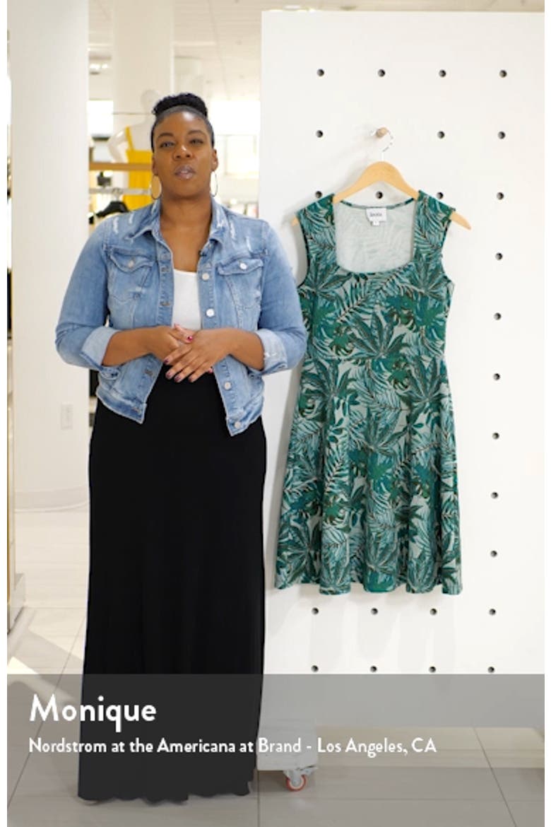 Tropical Jacquard Sleeveless Fit & Flare Dress video