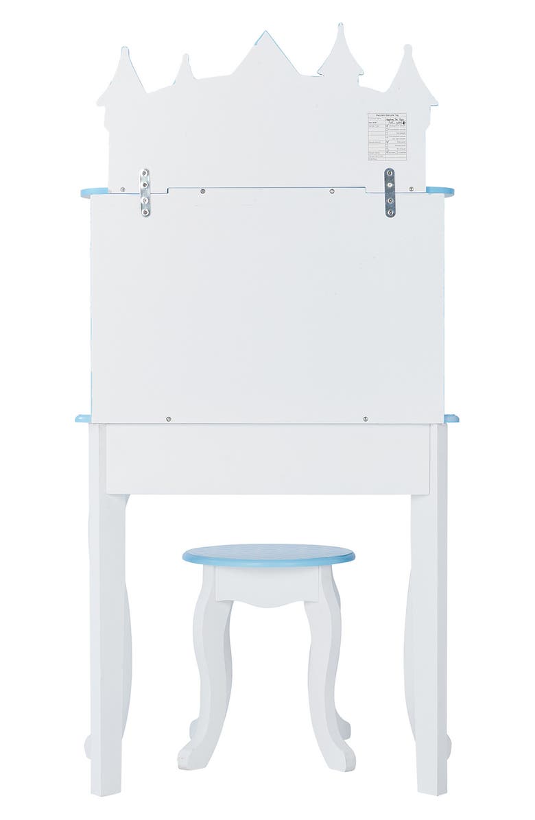 Teamson Kids Fantasy Fields Dreamland Castle Vanity & Chair Set, Alternate, color, White / Ice Blue