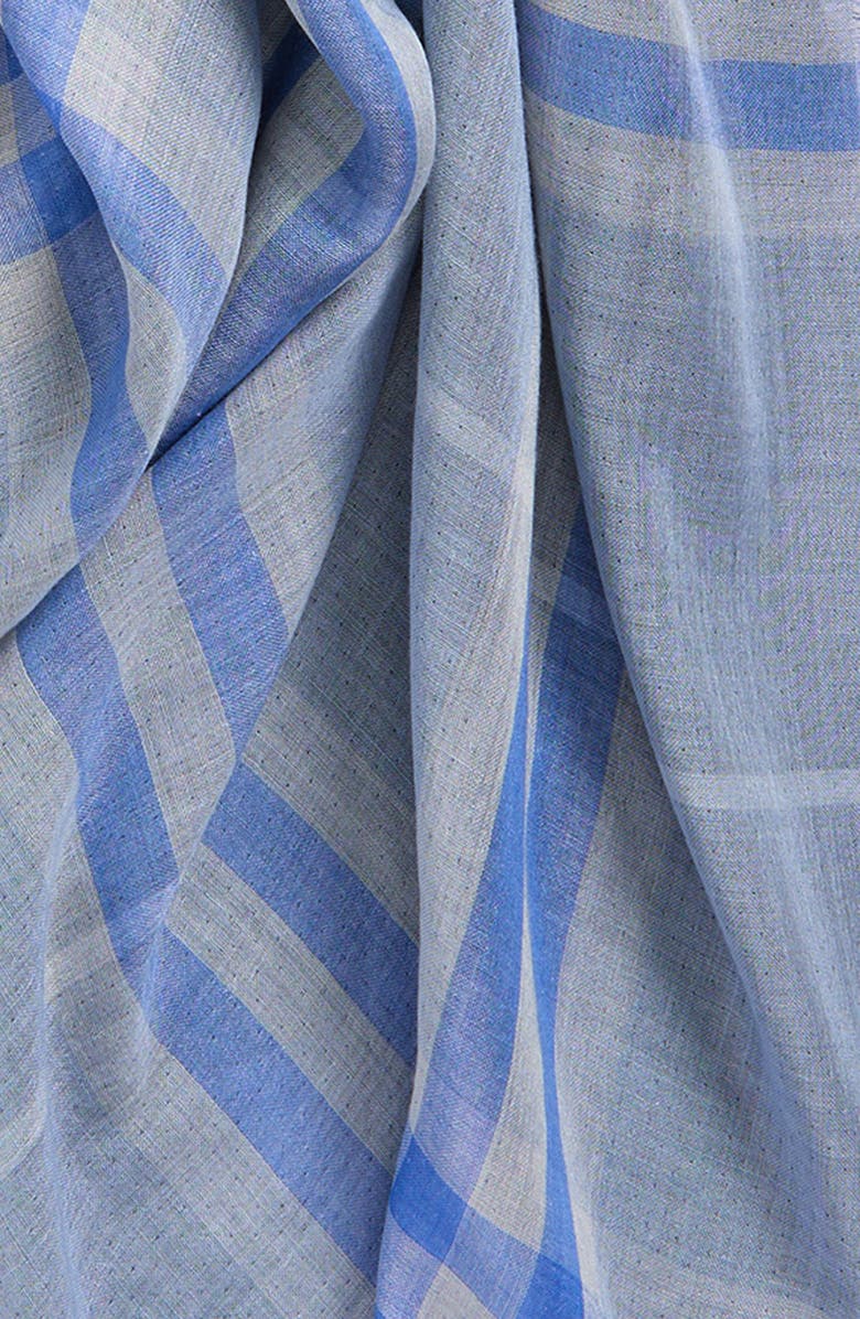 Burberry Reversible Medium Check Wool & Silk Scarf, Alternate, color, Dive/ Torrent Blue