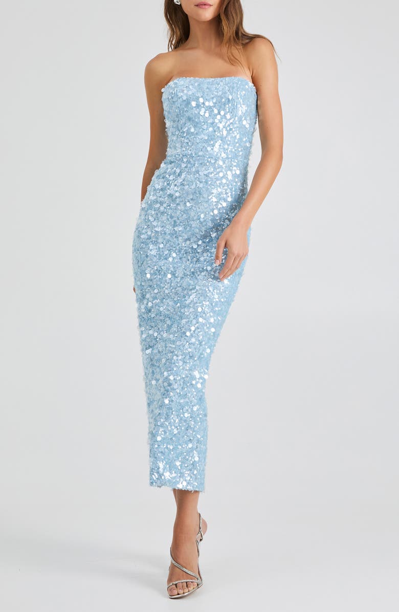 HELSI Leslie Sequin Column Gown, Main, color, Icy Blue