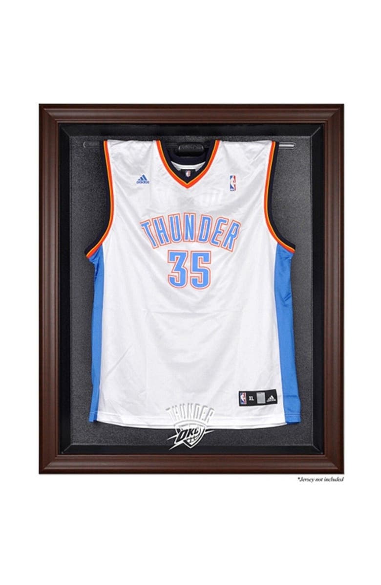FANATICS AUTHENTIC Oklahoma City Thunder Brown Framed Logo Jersey Display Case, Main, color, 