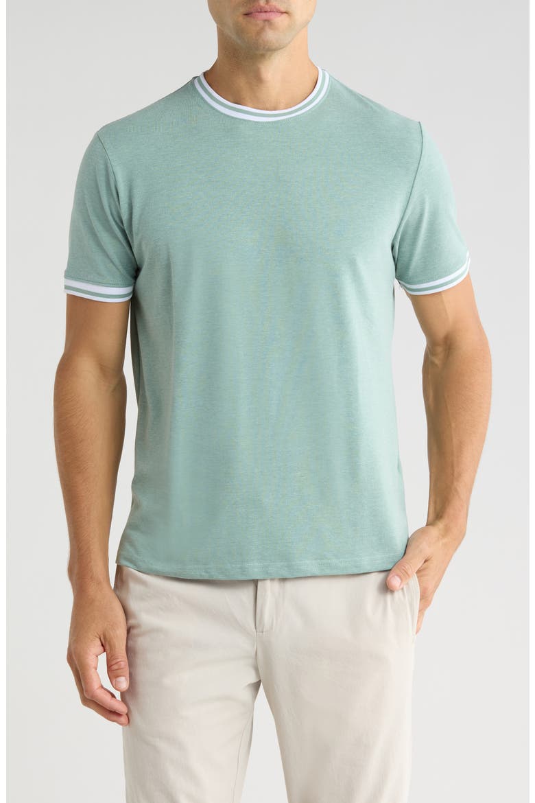 Tipped Crewneck T-Shirt, Main, color, SEA FOAM