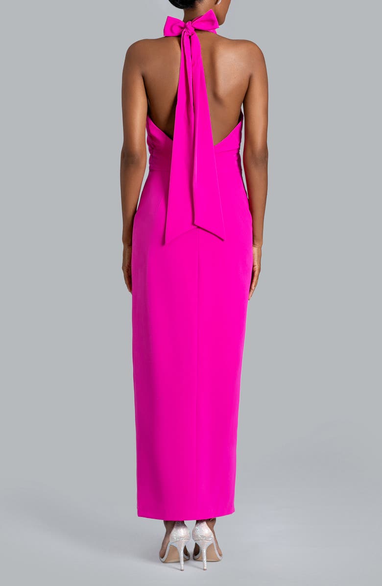 Ghrail Piper Stretch Crepe Halter Dress, Alternate, color, Fuchsia