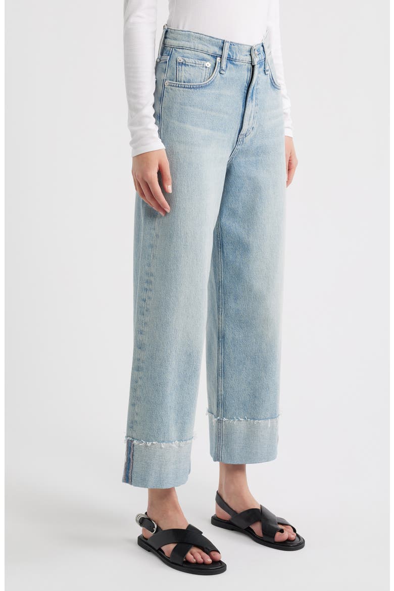 Andi High Waist Raw Cuffed Ankle Wide Leg Jeans, Alternate, color, BLOOMFIELD