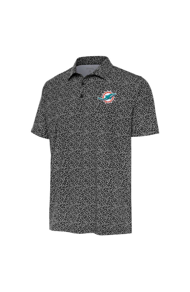 ANTIGUA Men's Antigua  Black Miami Dolphins Terrace Polo, Alternate, color, 