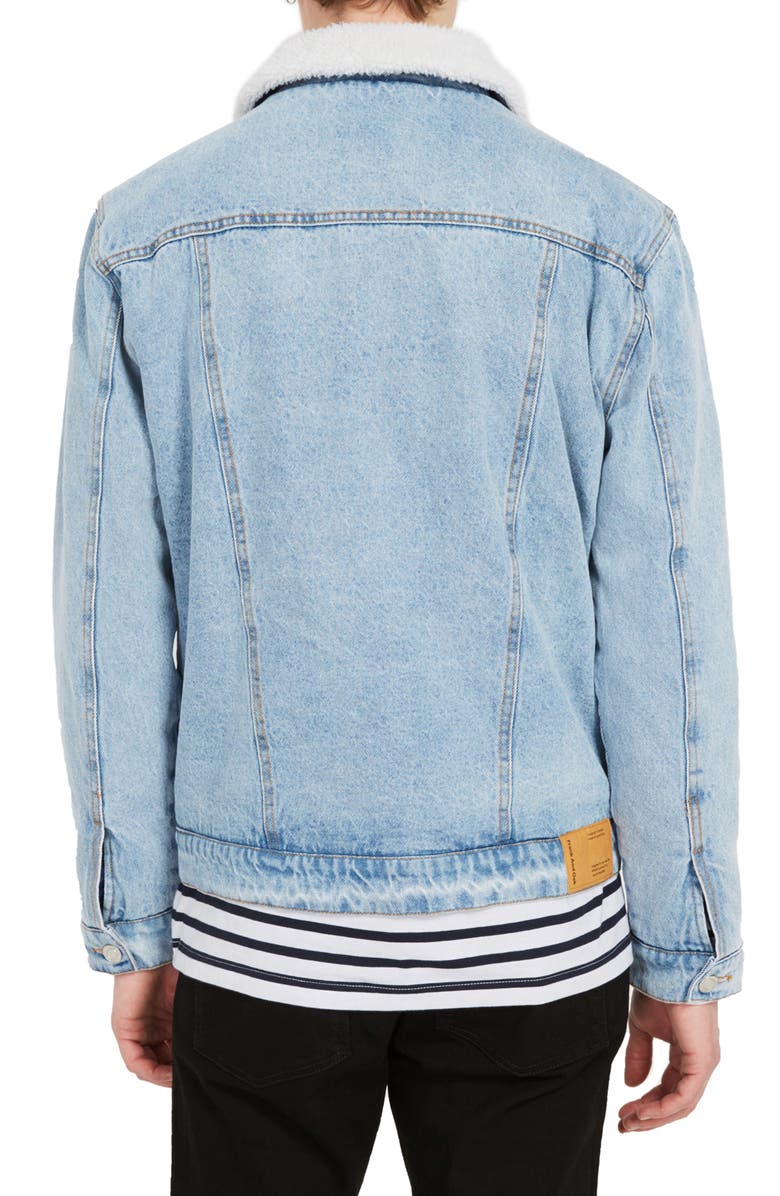 Frank And Oak Fleece Lined Denim Jacket, Alternate, color,