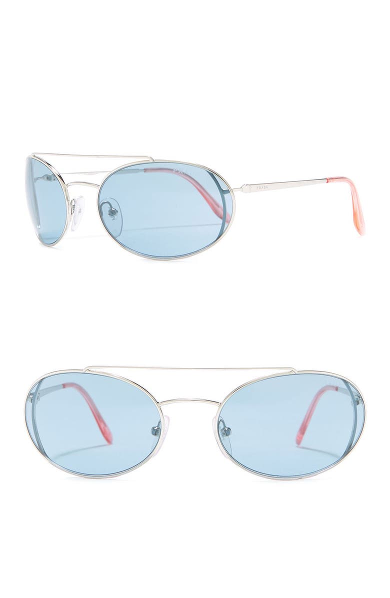 Prada 61mm Oval Wire Frame Sunglasses, Main, color,
