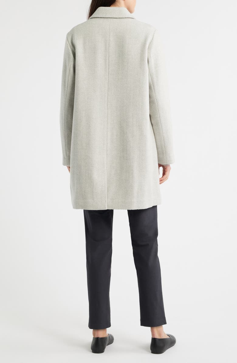 Eileen Fisher Classic Collar Wool Herringbone Coat, Alternate, color, Sea Salt