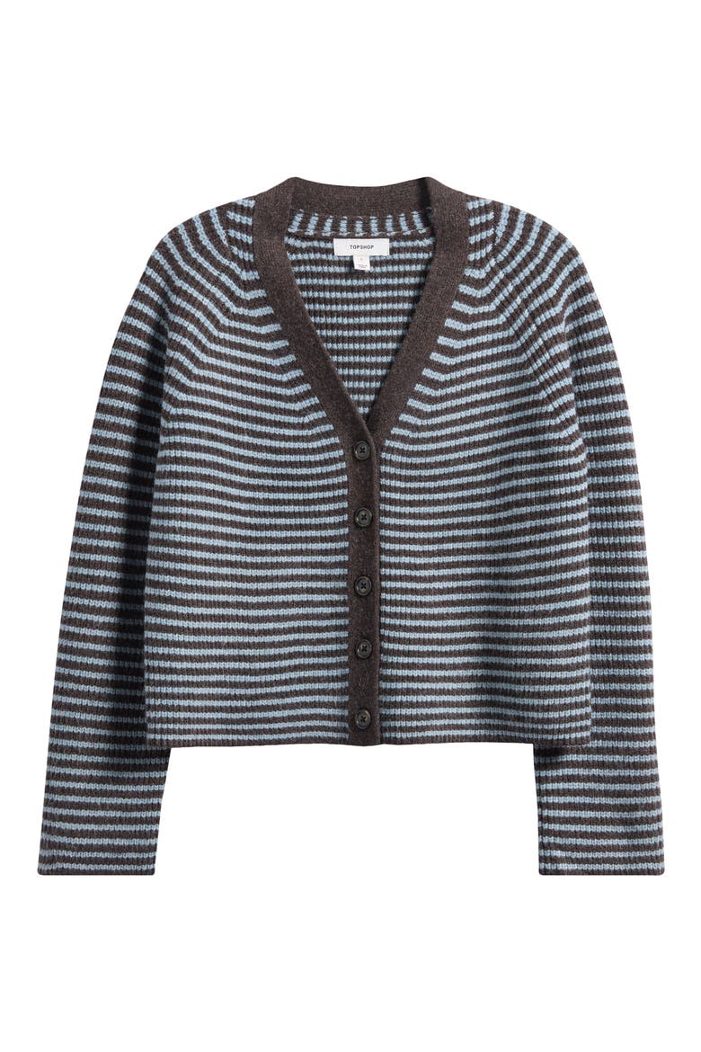 Stripe Cardigan, Alternate, color, MEDIUM BLUE