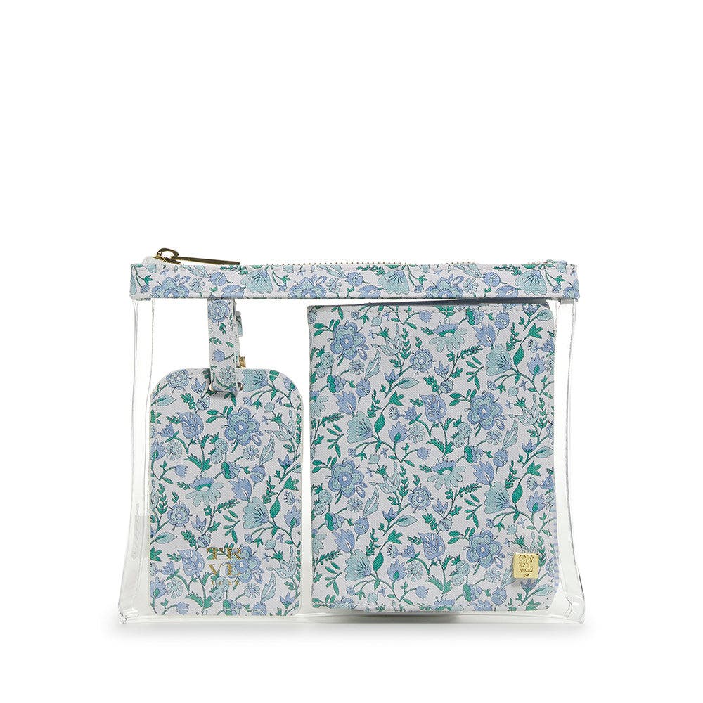 TRVL Design Hamptons Floral Travel Set, Main, color, Blue