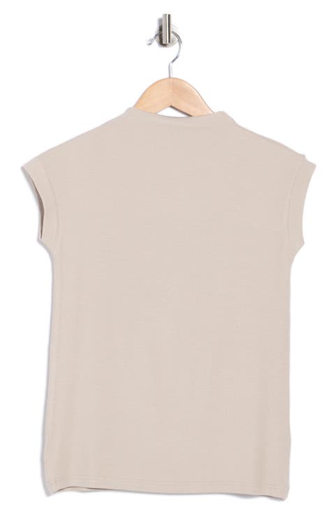 Mock Neck Rib Knit Top