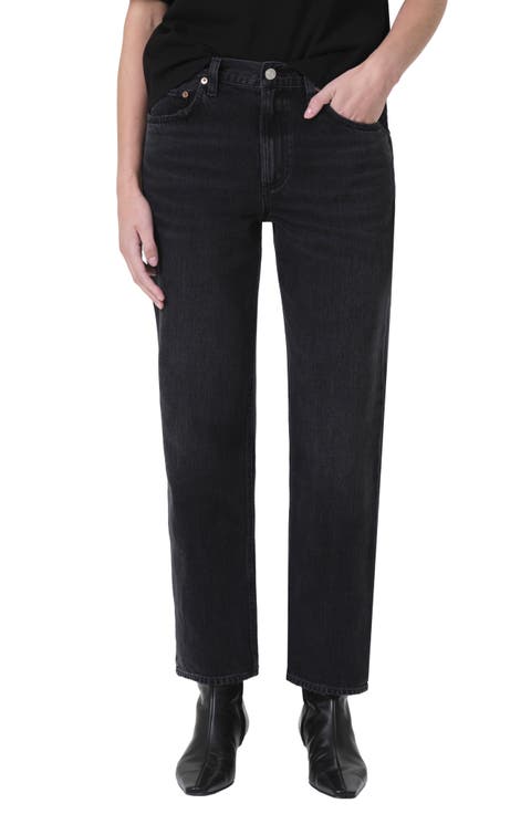 Valen High Waist Organic Cotton Ankle Straight Leg Jeans (Hitch)