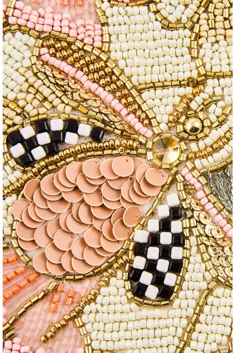 Cherry Blossom Bee Beaded Table Runner, Alternate, color, PINK