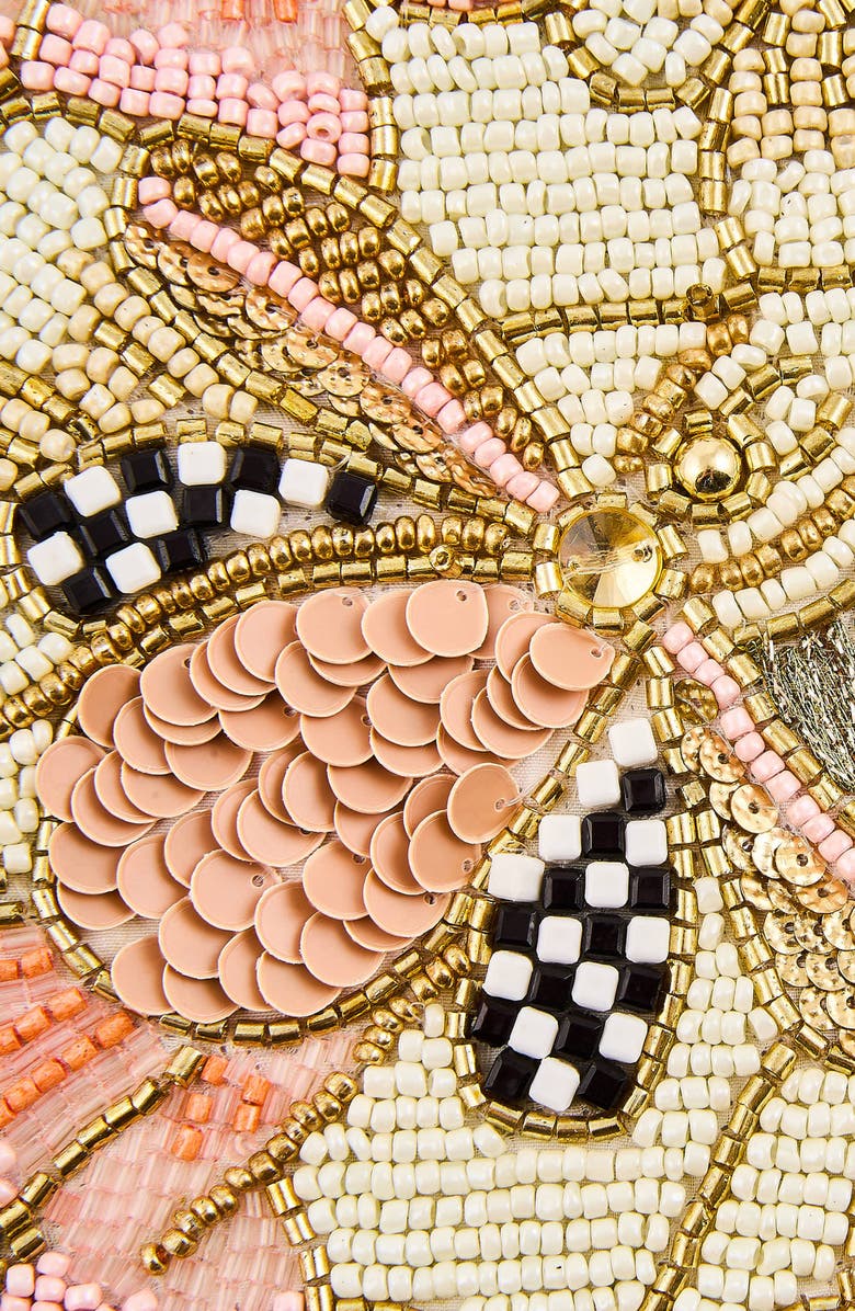 MACKENZIE CHILDS Cherry Blossom Bee Beaded Table Runner, Alternate, color, Pink