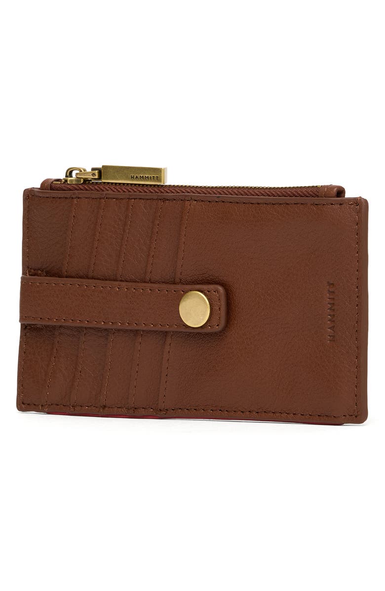 HAMMITT 210 West Leather Wallet, Alternate, color, Chocolate Pebble/ Antique Gold