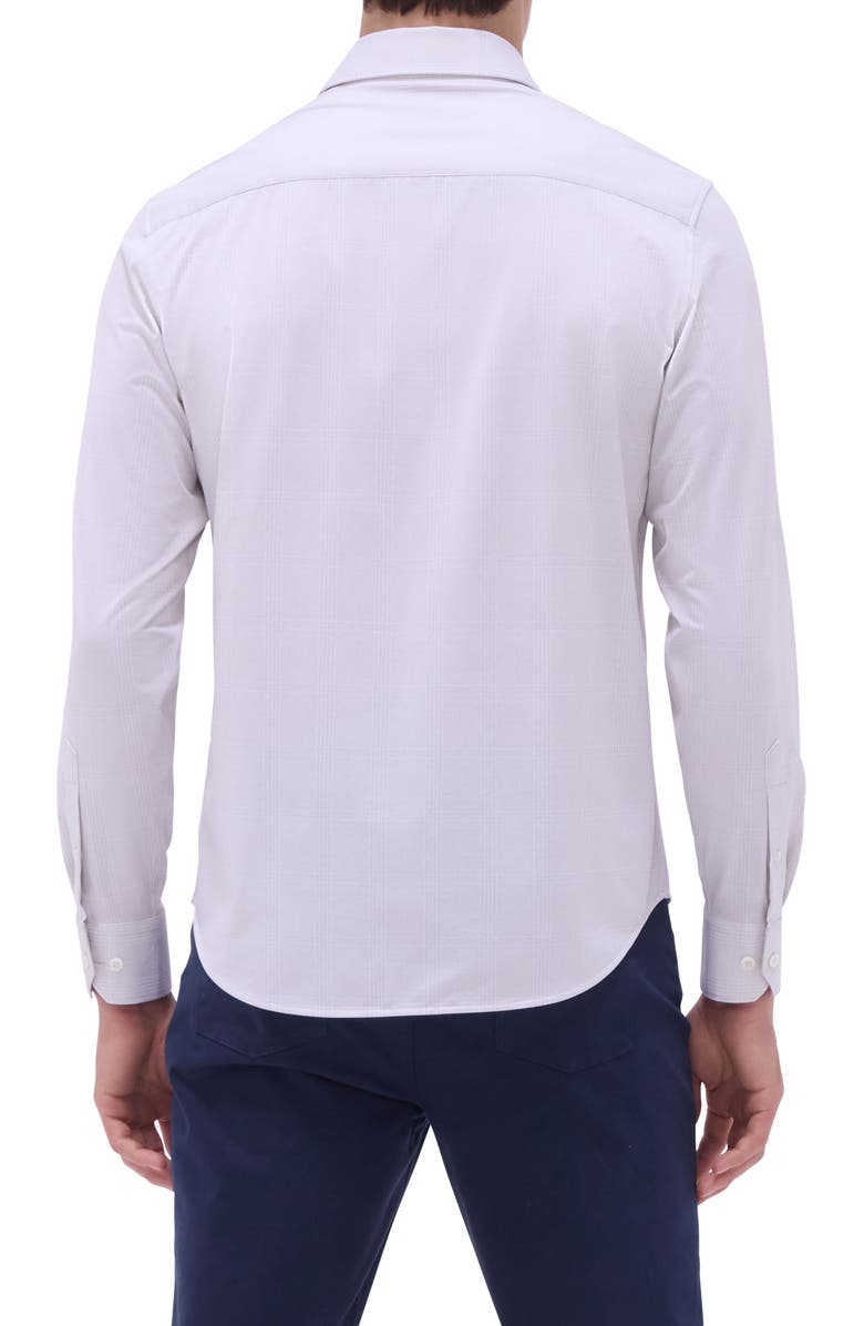 Bugatchi Jimmy OoohCotton<sup>®</sup> Print Button-Up Shirt, Alternate, color, Almond