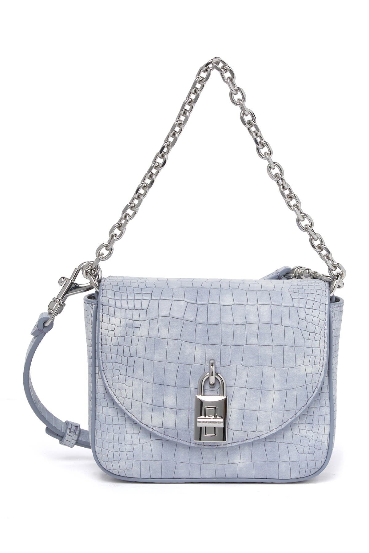 Rebecca Minkoff Love Too Croc Embossed Leather Micro Crossbody Bag, Main, color, 