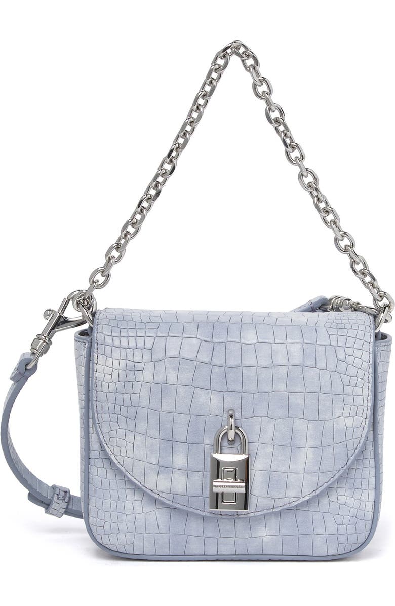 Rebecca Minkoff Love Too Croc Embossed Leather Micro Crossbody Bag, Main, color,