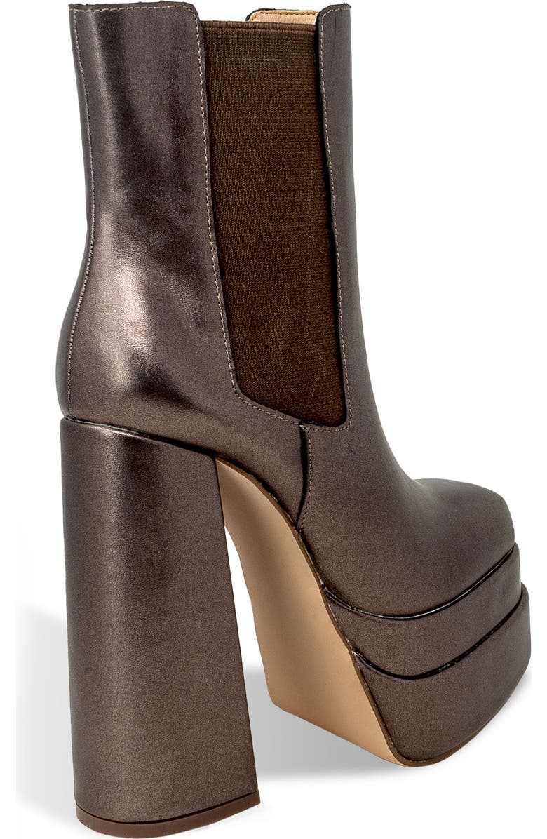 CHASE AND CHLOE Double Platform Chunky Boot, Alternate, color, Pewter Metallic