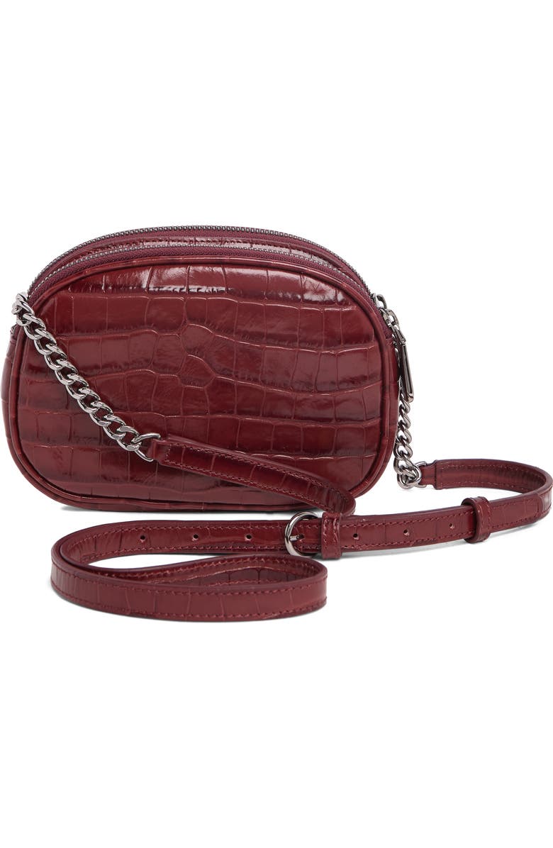 KARL LAGERFELD PARIS Croc Embossed Leather Crossbody Bag, Alternate, color,