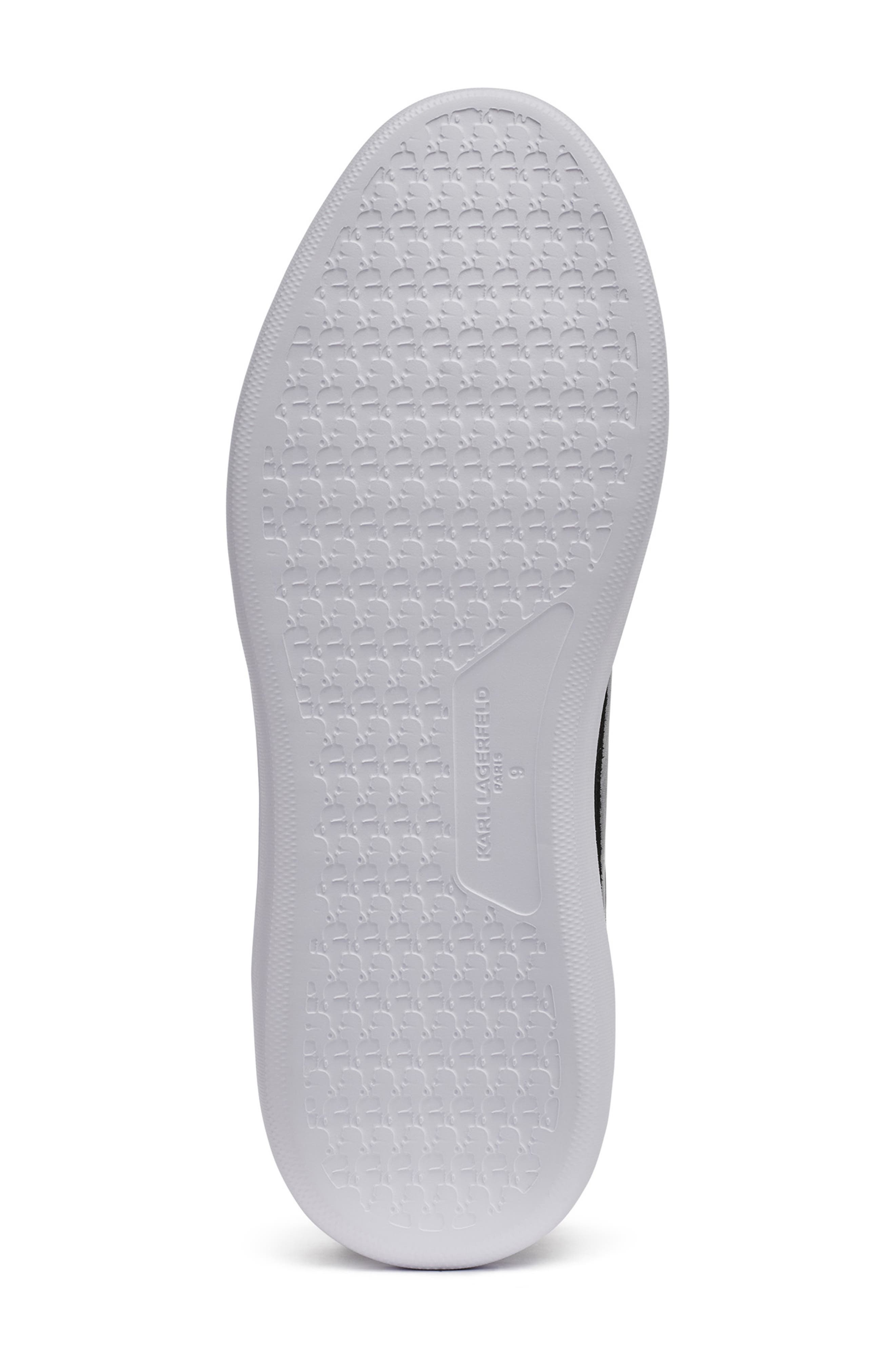 KARL LAGERFELD PARIS Side Karl Profile Embroidered Low Top Sneaker, Alternate, color, Black