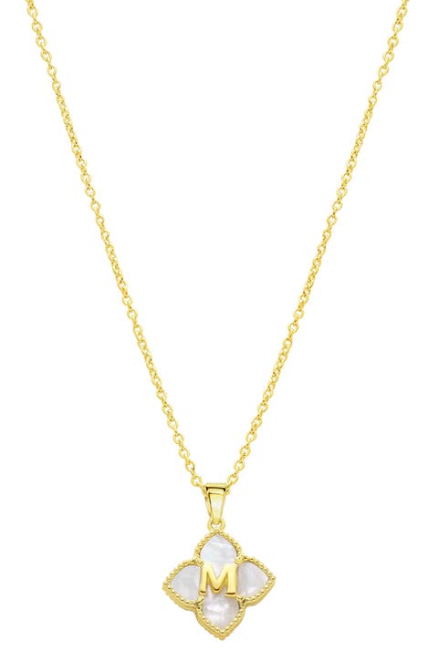 Mother of Pearl Initial Pendant Necklace