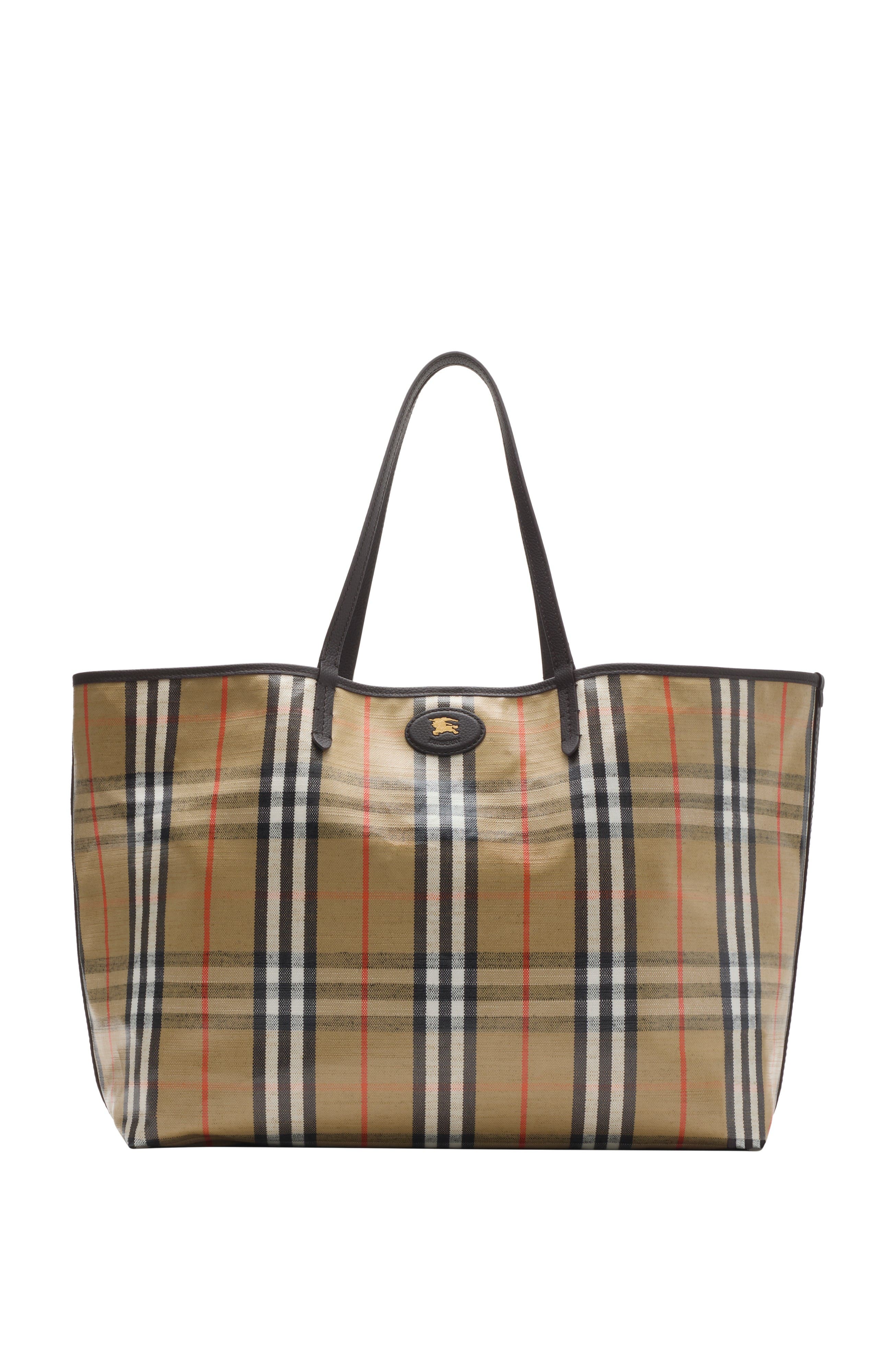 Burberry Large Highlands Tote, Main, color, Sand