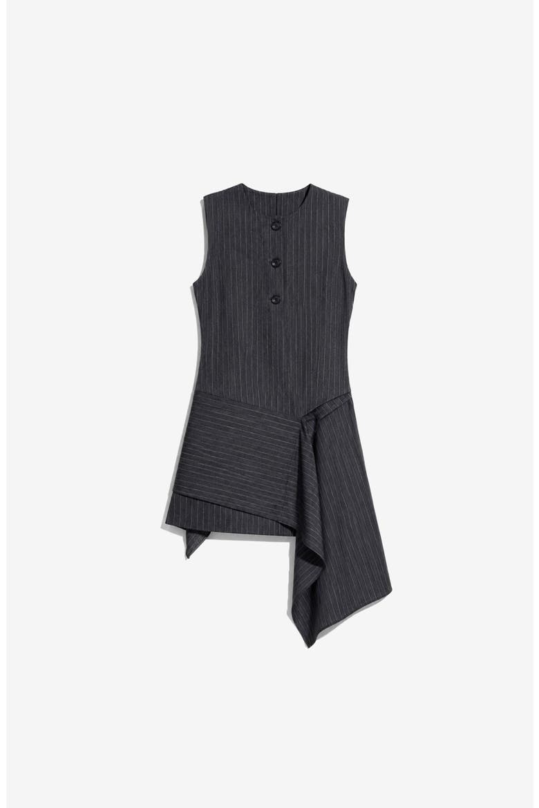 The Klea Mini Dress, Alternate, color, DARK GREY PINSTRIPES