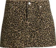 PTCL Chloe Leopard Print Twill Miniskirt