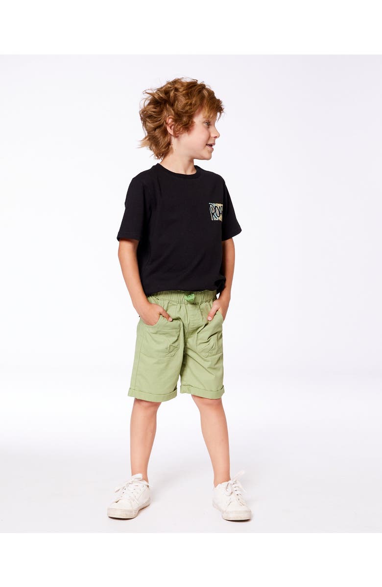 Deux par Deux Little Boy's Stretch Twill Short Green, Alternate, color, Green