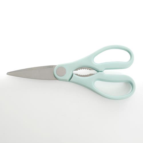 Kenmore Kane 14 Piece Stainless Steel Cutlery Set In Glacier Blue With Rubber Wood Block In Green